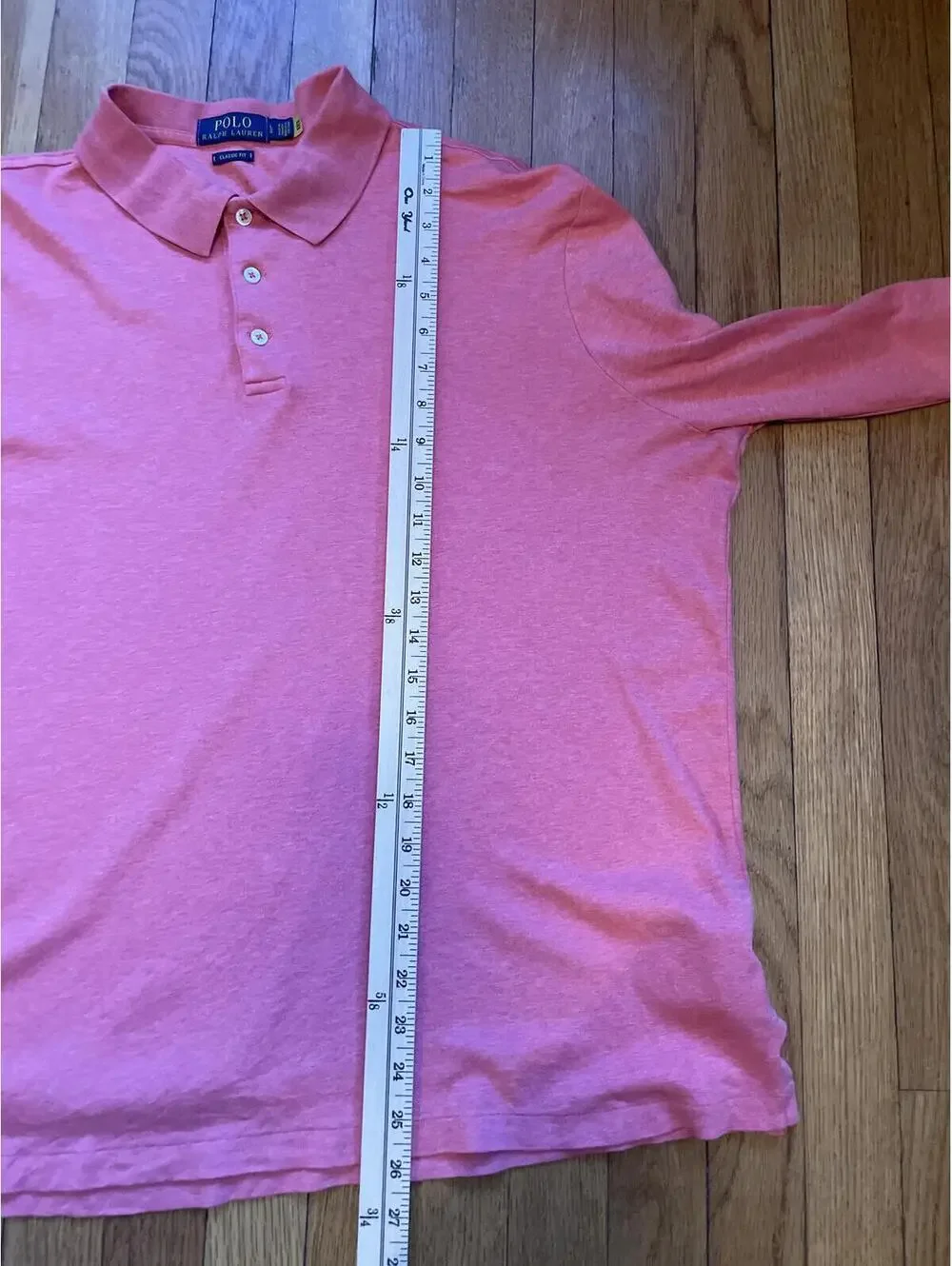 Polo Ralph Lauren Salmon Pink Long Sleeve Polo Size Large